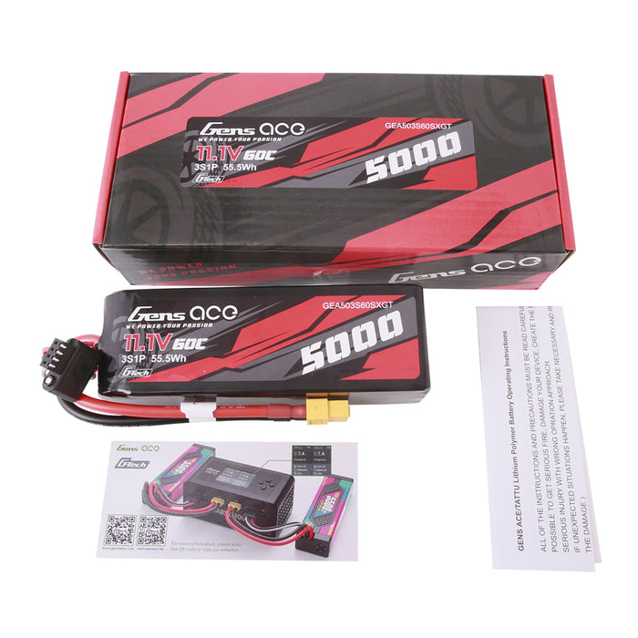 Gens Ace G-Tech 5000mAh 11.1V 60C 3S1P LiPo (XT60)
