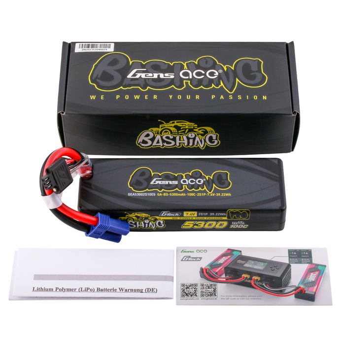 Gens Ace G-Tech 5300mAh 7.4V 100C 2S LiPo (EC5)