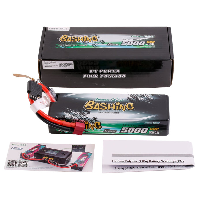 Gens Ace Bashing G-tech 5000mAh 2S 7.4V 60C Hardcase LiPo (T)