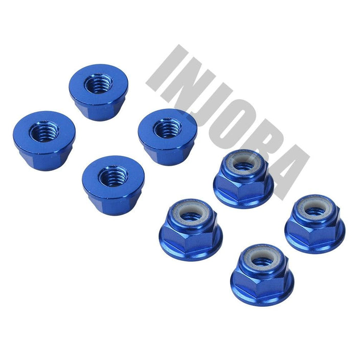 4mm Wheel lock nuts (Metaal) Schroef Injora Dark Blue 