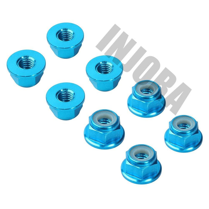4mm Wheel lock nuts (Metaal) Schroef Injora Light Blue 