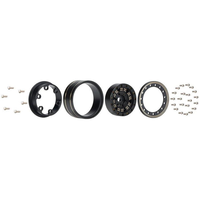 4PCS 1.0" 26.5x15.8mm 1/24 1/18 Beadlock Wheel Rims (Messing) - upgraderc
