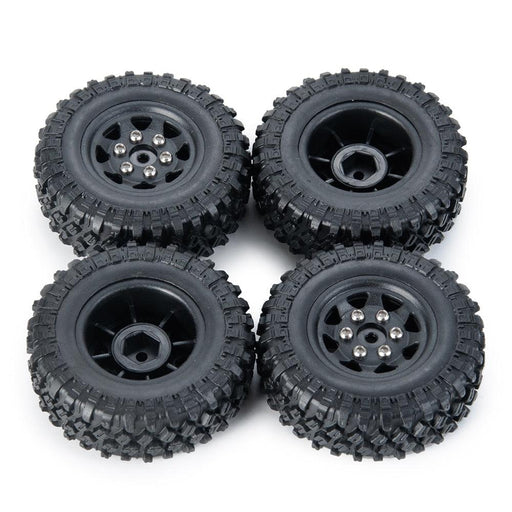 4PCS 1.0" 48.5x17mm 1/24 Crawler Beadlock Wheel Set (Plastic, Rubber) - upgraderc