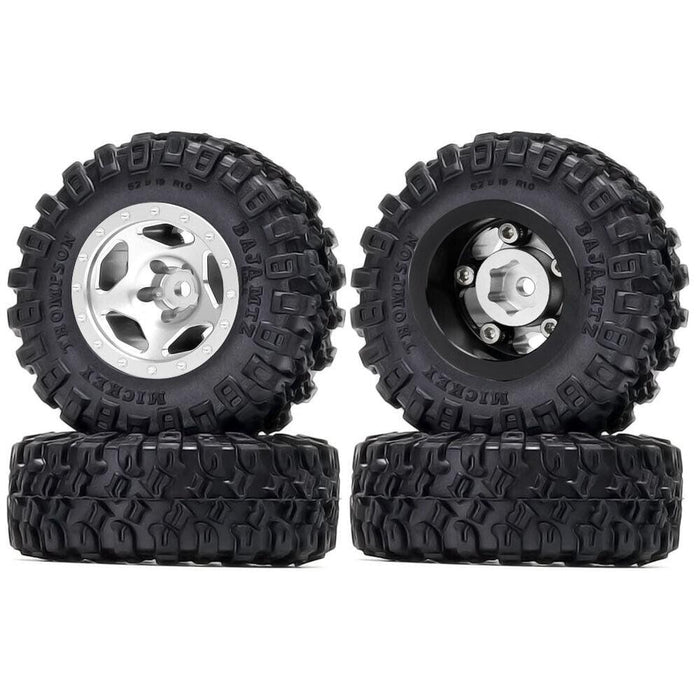 4PCS 1.0" 52x19mm 1/24 Crawler Wheel Set (Aluminium+Rubber) - upgraderc