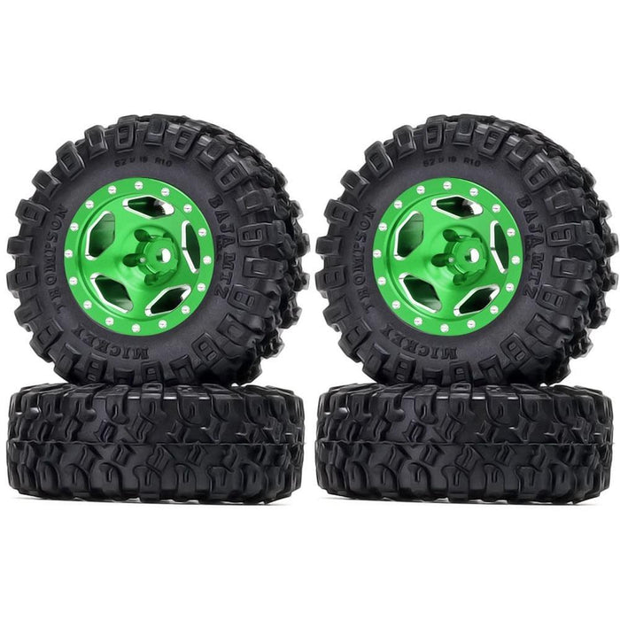 4PCS 1.0" 52x19mm 1/24 Crawler Wheel Set (Aluminium+Rubber) - upgraderc