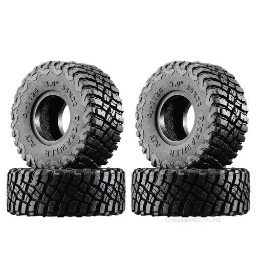 4PCS 1.0" 55x17mm 1/24 Crawler Tires w/ Foam (Rubber) - upgraderc