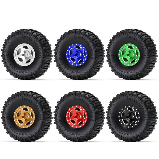 4PCS 1.0" 60x20mm 1/24 Crawler Wheel Set (Aluminium+Rubber) - upgraderc