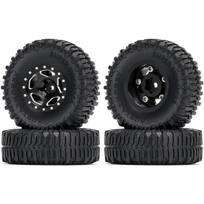 4PCS 1.0" 60x20mm 1/24 Crawler Wheel Set (Aluminium+Rubber) - upgraderc