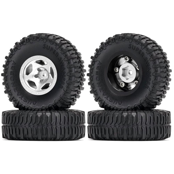 4PCS 1.0" 60x20mm 1/24 Crawler Wheel Set (Aluminium+Rubber) - upgraderc