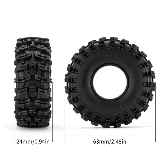 4PCS 1.0" 63x24mm 1/24 1/18 Wheel Tires (Rubber) T1018 - upgraderc