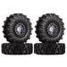 4PCS 1.0" Beadlock Wheel Rim Mud Tires for 1/24 Crawler (Aluminium+S3 Compound) Band en/of Velg Injora 4PCS 1.0 Wheels 
