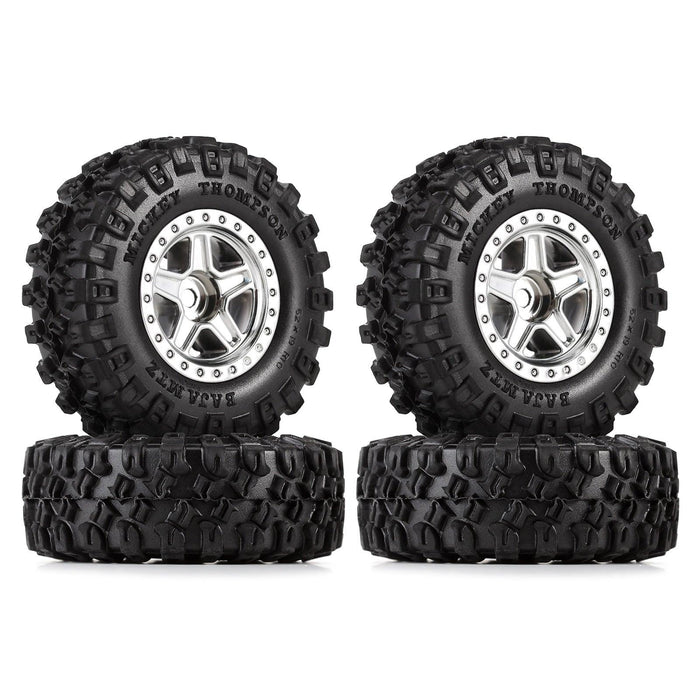 4PCS 1.0" Beadlock Wheel Rim Tires for 1/24 Crawler (Plastic) Band en/of Velg Injora 4PCS W2407SR-T2420 