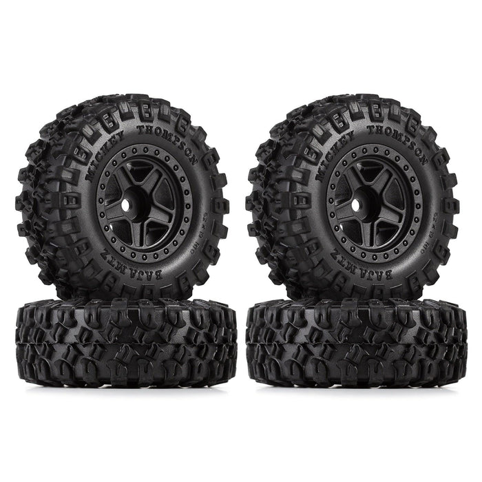 4PCS 1.0" Beadlock Wheel Rim Tires for 1/24 Crawler (Plastic) Band en/of Velg Injora 4PCS W2407BK-T2420 