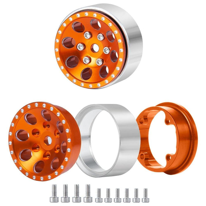 4PCS 1.0" Beadlock Wheel Rims for 1/24 Crawler (Aluminium) Band en/of Velg Yeahrun 