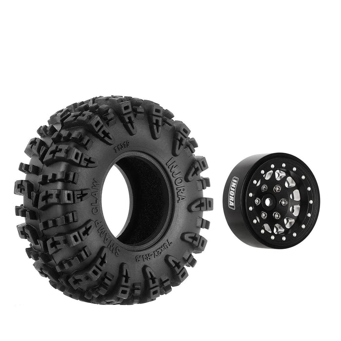4PCS 1.3" 70*27mm 1/18 1/24 Wheel Tires Set (Aluminium, Rubber) - upgraderc