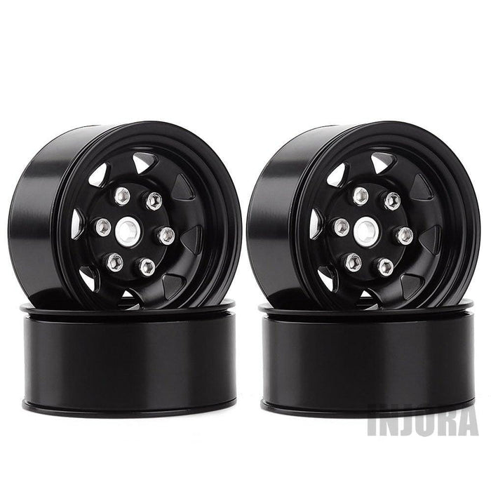 4PCS 1.55" 46mm Wheel Rims for 1/10 Crawler (Metaal) Band en/of Velg Injora Black 515BK 