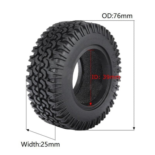 4PCS 1.55" 76x25mm 1/10 Crawler Wheel Set (Metaal, Rubber) - upgraderc