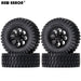 4PCS 1.55" 78*25mm 1/10 Crawler Beadlock Wheels Set (Metaal+Rubber) Band en/of Velg New Enron BLACK 