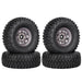 4PCS 1.55" Beadlock Wheel Rim Tires for 1/10 Crawler (Metaal+Rubber) Band en/of Velg upgraderc Titanium 