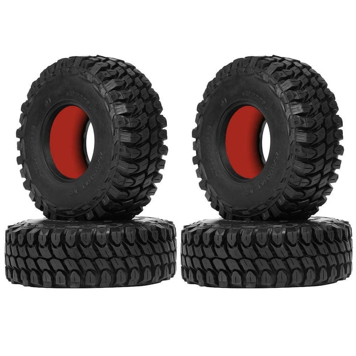 4PCS 1.9" 110x38mm 1/10 Crawler Tires (Rubber) Band en/of Velg New Enron WITH Dual Stage FOAM 
