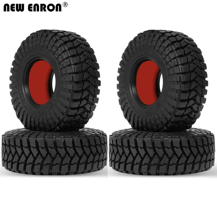4PCS 1.9" 110x39mm 1/10 Crawler Tires (Rubber) Band en/of Velg New Enron WITH Dual Stage FOAM 