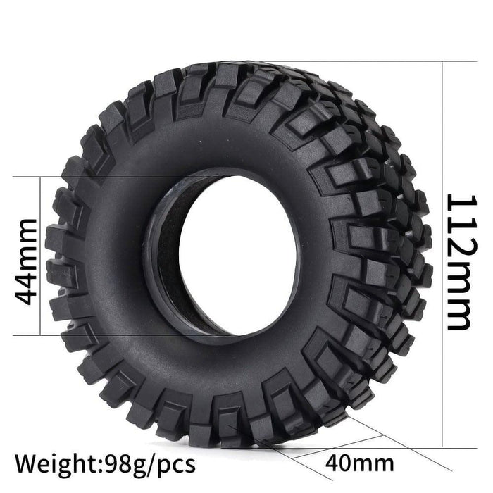 4PCS 1.9" 112x40mm 1/10 Crawler Tires (Rubber) Band en/of Velg New Enron 