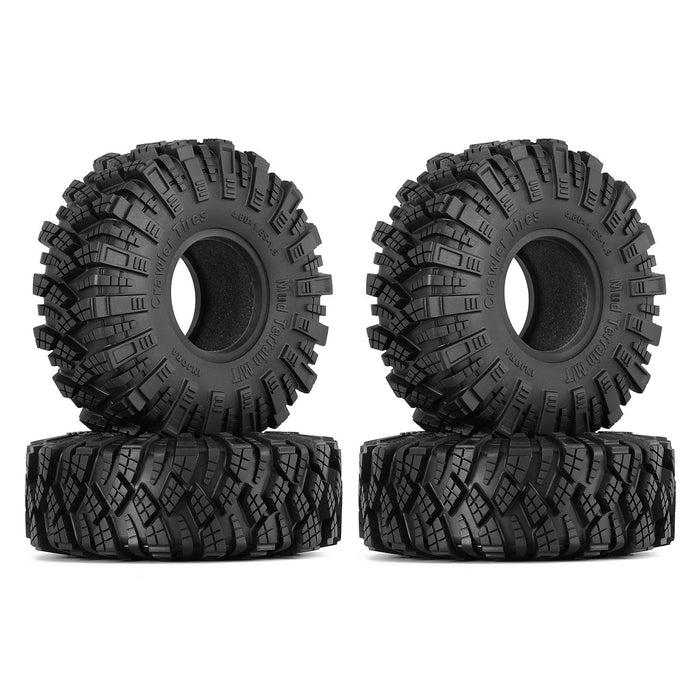 4PCS 1.9" 122x42mm 1/10 Crawler Tires (Rubber) - upgraderc