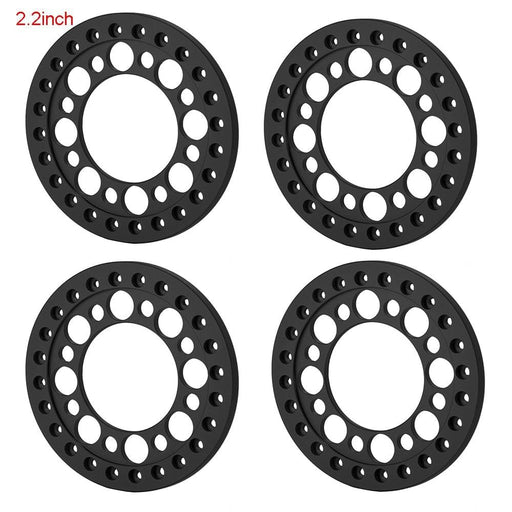 4PCS 1.9"/2.2" Beadlock Wheel Ring for 1/10 Crawler (Aluminium) Band en/of Velg Yeahrun 2.2inch Black 