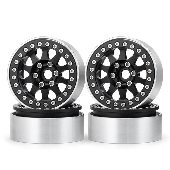 4PCS 1.9" 56.5x25mm 1/10 Beadlock Wheel Rims (Aluminium) - upgraderc
