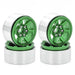 4PCS 1.9" 56.5x30.5mm Beadlock Rims for 1/10 Crawler (Metaal) Band en/of Velg upgraderc Green 