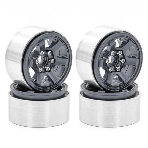 4PCS 1.9" 56.5x30.5mm Beadlock Rims for 1/10 Crawler (Metaal) Band en/of Velg upgraderc Titanium 