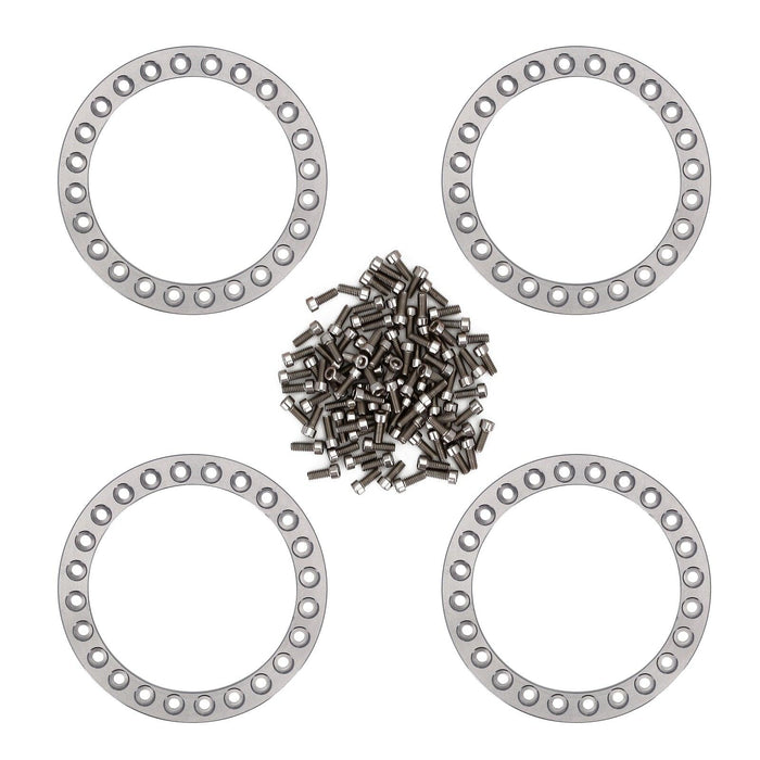 4PCS 1.9" Beadlock Rim Ring for 1/10 Crawler (Aluminium) Band en/of Velg Injora 1.9 Grey 