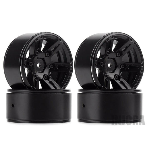 4PCS 1.9" Beadlock Wheel Rims for 1/10 Crawler (Metaal) Band en/of Velg Injora AX615BK Black 