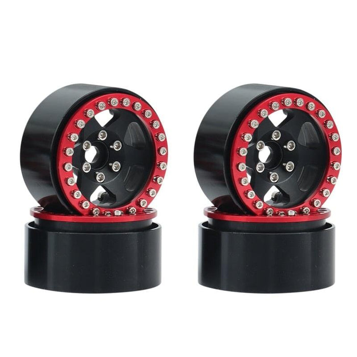 4PCS 1.9" Beadlock Wheel Rims for 1/10 Crawler (Metaal) Band en/of Velg upgraderc Black 
