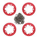 4PCS 1/10 1.9" Beadlock Rims Outer Ring (Aluminium) Band en/of Velg Injora 1.9 Red 