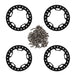 4PCS 1/10 1.9" Beadlock Rims Outer Ring (Aluminium) Band en/of Velg Injora 1.9 Black 