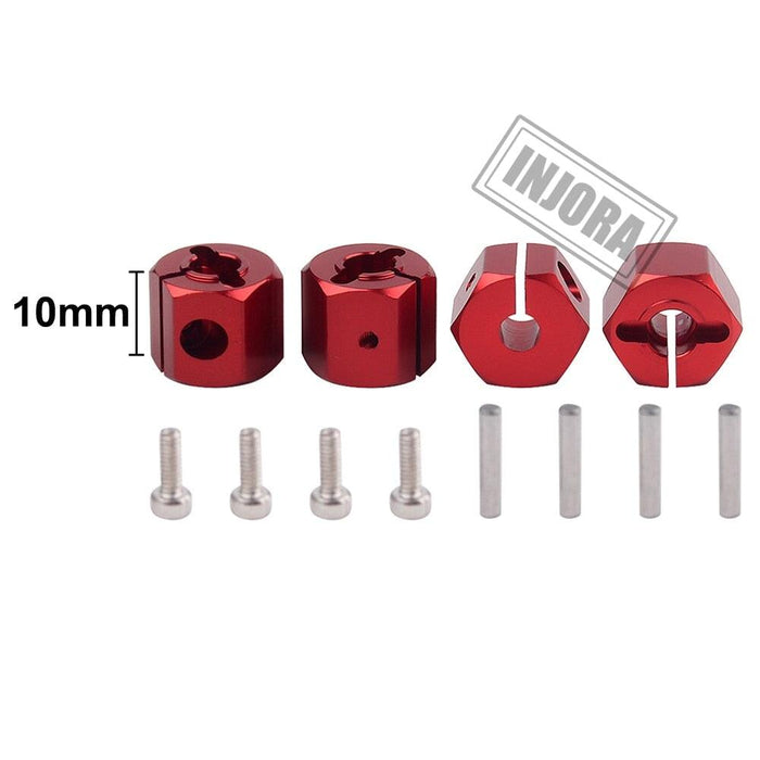 4PCS 1/10 12mm Extended Wheel Hex Adapter 7~12mm (Metaal) Hex Adapter Injora 10MM Red 