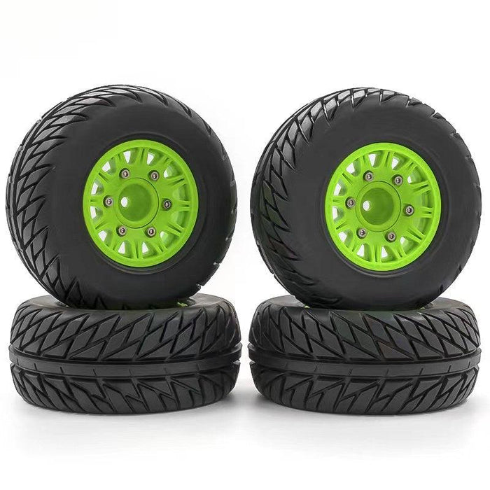4PCS 110mm Tire Wheel Rims for 1/8, 1/10 Short Course Band en/of Velg upgraderc Green 