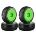 4PCS 116mm Wheel Rim Tires for 1/8 Buggy (Plastic+Rubber) Band en/of Velg upgraderc Green 