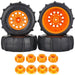 4PCS 116mm Wheel Set for 1/8 1/10 Short Course (Plastic+Rubber) Band en/of Velg upgraderc Orange 