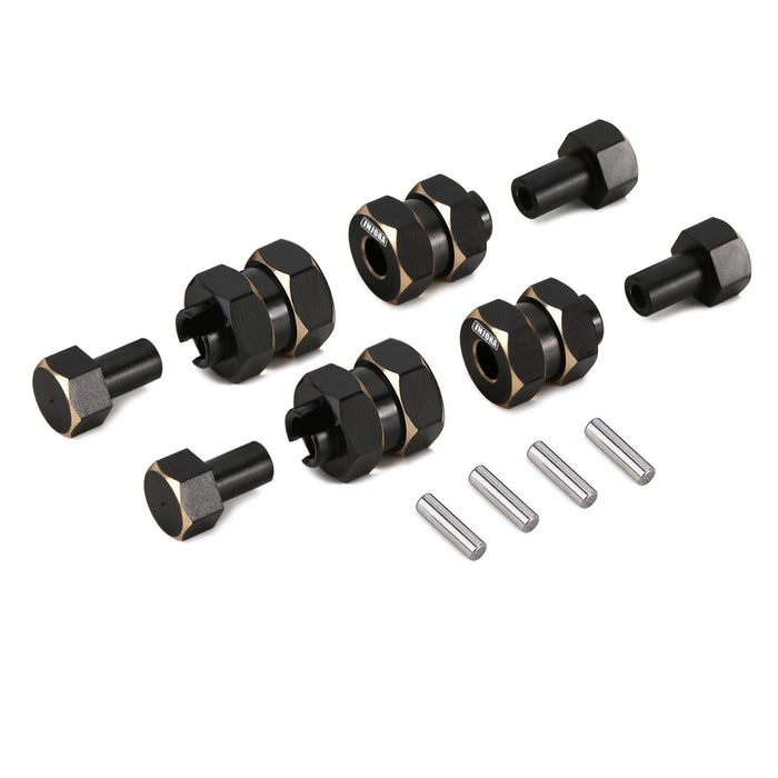4PCS 11g Extended Wheel Hex w/ Nuts for Axial SCX24 1/24 (Messing) Hex Adapter Injora 4PCS Wheel Hex 1 