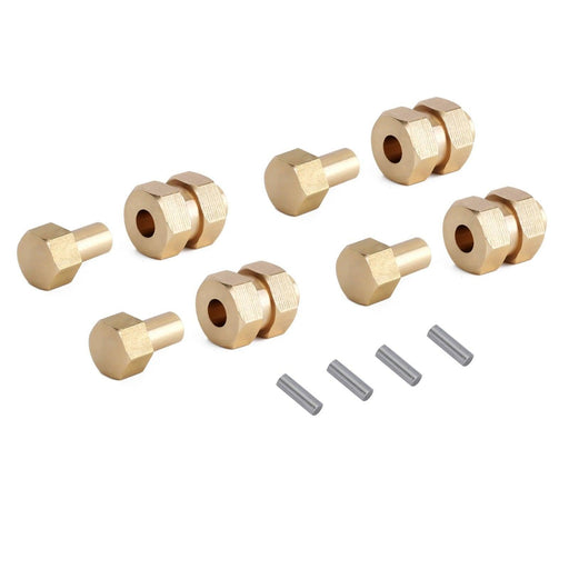 4PCS 11g Extended Wheel Hex w/ Nuts for Axial SCX24 1/24 (Messing) Hex Adapter Injora 4PCS Wheel Hex 