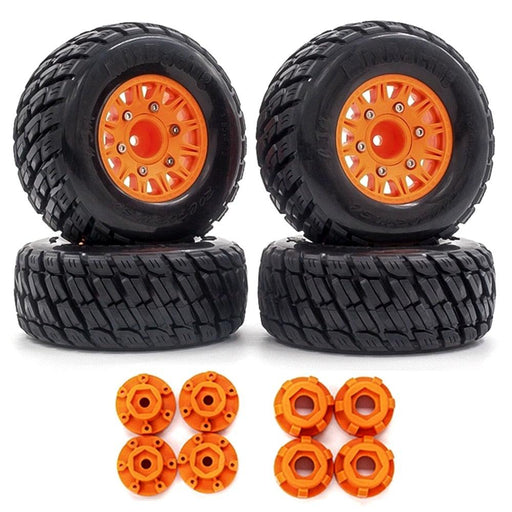 4PCS 12/14/17mm Hex Tire Wheel Rims for 1/8, 1/10 RC Auto's (Plastic, Rubber) Band en/of Velg upgraderc Orange 