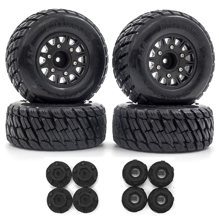 4PCS 12/14/17mm Hex Tire Wheel Rims for 1/8, 1/10 RC Auto's (Plastic, Rubber) Band en/of Velg upgraderc black 