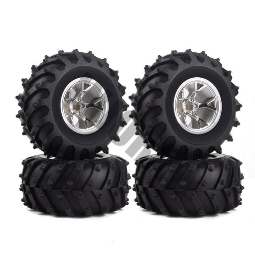 4PCS 125mm Wheel Set for 1/10 Monster Truck (Plastic+Rubber) Band en/of Velg Injora AX3002SR 