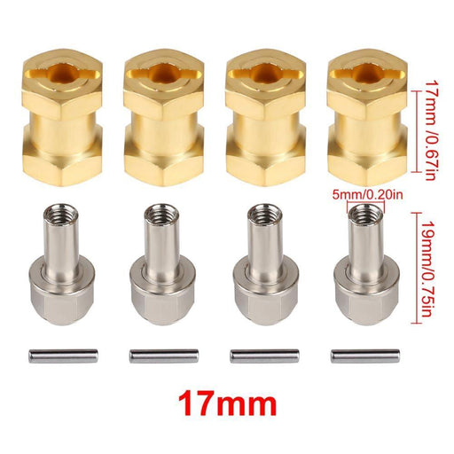 4PCS 12mm Heavy Extended Adapter Wheel Hex 12~25mm (Messing) Hex Adapter Injora 17MM YQ-JH08 