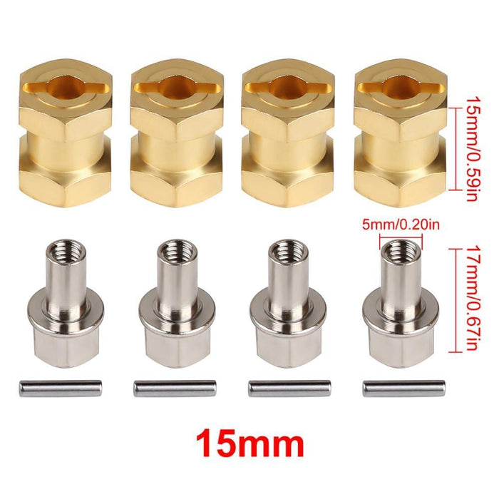 4PCS 12mm Heavy Extended Adapter Wheel Hex 12~25mm (Messing) Hex Adapter Injora 15MM YQ-JH08 