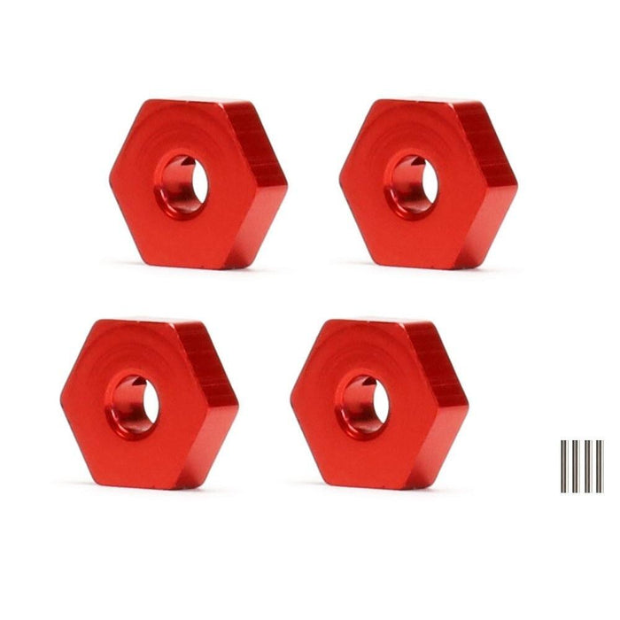 4PCS 12x3.5mm Wheel Hex (Aluminium) Hex Adapter New Enron RED 