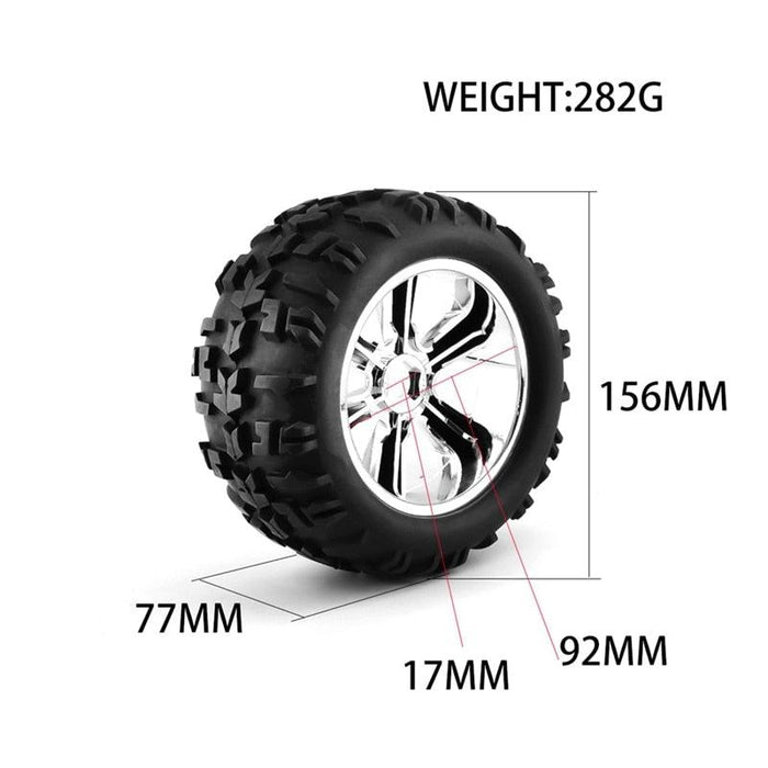4PCS 156x77mm 1/8 Truggy Wheels Set (Plastic+Rubber) - upgraderc