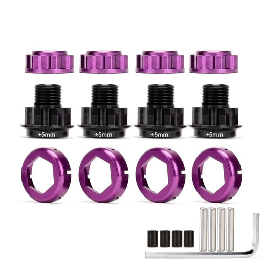 4PCS 17mm Warlock Hex Hubs with 5MM Serrated Nuts Set for HPI 1/8 (Aluminium) Hex Adapter New Enron 